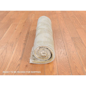 2'x3'2" Beige, High And Low Textured Design, Natural Undyed Wool, Hand Knotted, Mat, Sample, Oriental Rug FWR470838