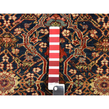 Load image into Gallery viewer, 6&#39;4&quot;x16&#39;3&quot; Midnight Blue, Antique Persian Fereghan Sarouk With Intricate And Repetitive Geometric Flower Design, Hand Knotted, 100% Wool, Gallery Size, Wide Runner, Oriental Rug FWR470850