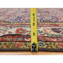 Load image into Gallery viewer, 6&#39;4&quot;x16&#39;3&quot; Midnight Blue, Antique Persian Fereghan Sarouk With Intricate And Repetitive Geometric Flower Design, Hand Knotted, 100% Wool, Gallery Size, Wide Runner, Oriental Rug FWR470850