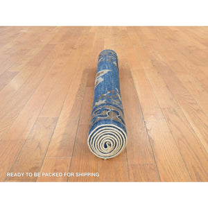 3'x5'6" Imperial Blue, Antique Chinese Peking With A Dragon Center Medallion, Good Condition And Clean, Full Pile And Soft, 100% Wool, Hand Knotted, Oriental Rug FWR470868