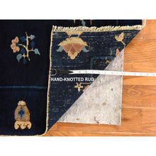 Load image into Gallery viewer, 3&#39;x4&#39;6&quot; Midnight Blue, Antique Peking Chinese, Good Condition And Clean, Full Pile And Soft, 100% Wool, Hand Knotted, Mat, Oriental Rug FWR470874