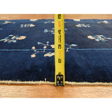 Load image into Gallery viewer, 3&#39;x4&#39;6&quot; Midnight Blue, Antique Peking Chinese, Good Condition And Clean, Full Pile And Soft, 100% Wool, Hand Knotted, Mat, Oriental Rug FWR470874