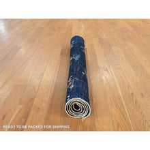 Load image into Gallery viewer, 3&#39;x4&#39;8&quot; Bayern Blue, Afghan Ersari with Turkish Knot, Caucasian Design Revival, Vegetable Dyes, Densely Woven, Hand Knotted, Soft and Velvety Wool, Oriental Rug FWR3780