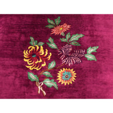 Load image into Gallery viewer, 9&#39;10&quot;x13&#39;5&quot; Magenta Purple, Antique Nichols, Chinese Art Deco, Hand Knotted, 100% Wool, Clean, Sides And Ends Professionally Redone And Secured, Slight Wear, Oriental Rug FWR470886