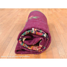 Load image into Gallery viewer, 9&#39;10&quot;x13&#39;5&quot; Magenta Purple, Antique Nichols, Chinese Art Deco, Hand Knotted, 100% Wool, Clean, Sides And Ends Professionally Redone And Secured, Slight Wear, Oriental Rug FWR470886