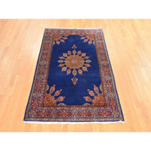 Load image into Gallery viewer, 4&#39;7&quot;x7&#39;2&quot; Estate Blue, Antique Persian Tabriz, Open Field ,hanging Lanterns Design, Hand Knotted, 100% Wool, Clean, Sides And Ends Professionally Secured, Full Pile And Soft, Oriental Rug FWR470892