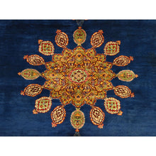 Load image into Gallery viewer, 4&#39;7&quot;x7&#39;2&quot; Estate Blue, Antique Persian Tabriz, Open Field ,hanging Lanterns Design, Hand Knotted, 100% Wool, Clean, Sides And Ends Professionally Secured, Full Pile And Soft, Oriental Rug FWR470892