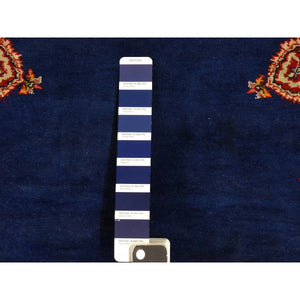 4'7"x7'2" Estate Blue, Antique Persian Tabriz, Open Field ,hanging Lanterns Design, Hand Knotted, 100% Wool, Clean, Sides And Ends Professionally Secured, Full Pile And Soft, Oriental Rug FWR470892