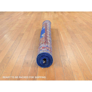 4'7"x7'2" Estate Blue, Antique Persian Tabriz, Open Field ,hanging Lanterns Design, Hand Knotted, 100% Wool, Clean, Sides And Ends Professionally Secured, Full Pile And Soft, Oriental Rug FWR470892