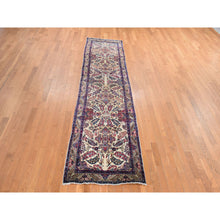 Load image into Gallery viewer, 3&#39;x12&#39; Oyster White, Antique Persian Kerman, Hand Knotted, 100% Wool, Clean, Sides And Ends Professionally Secured, Good Condition, Runner, Oriental Rug FWR470910