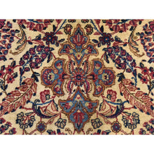 Load image into Gallery viewer, 3&#39;x12&#39; Oyster White, Antique Persian Kerman, Hand Knotted, 100% Wool, Clean, Sides And Ends Professionally Secured, Good Condition, Runner, Oriental Rug FWR470910