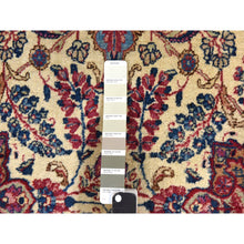 Load image into Gallery viewer, 3&#39;x12&#39; Oyster White, Antique Persian Kerman, Hand Knotted, 100% Wool, Clean, Sides And Ends Professionally Secured, Good Condition, Runner, Oriental Rug FWR470910