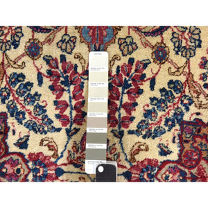 3'x12' Oyster White, Antique Persian Kerman, Hand Knotted, 100% Wool, Clean, Sides And Ends Professionally Secured, Good Condition, Runner, Oriental Rug FWR470910