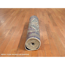 Load image into Gallery viewer, 3&#39;x12&#39; Oyster White, Antique Persian Kerman, Hand Knotted, 100% Wool, Clean, Sides And Ends Professionally Secured, Good Condition, Runner, Oriental Rug FWR470910