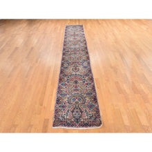 Load image into Gallery viewer, 2&#39;8&quot;x15&#39;10&quot; Chiffon White, Antique Persian Lavar Kerman Rug, Xl Runner, 100% Wool, Hand Knotted, Clean And In Good Condition, Oriental FWR470940