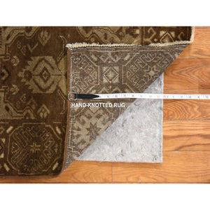 2'10"x9'2" Pecan Brown, Washed Out Afghan Baluch With Natural Colors, Hand Knotted, Pure Wool, Runner, Oriental Rug FWR470946