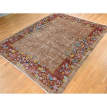 Load image into Gallery viewer, 8&#39;10&quot;x11&#39;5&quot; Tumbleweed Brown, Antique Chinese Art Deco Rug, Nichols, Full Plush Pile, Clean And Soft, Tone On Tone, All Over Design, 100% Wool, Hand Knotted, Oriental FWR470952