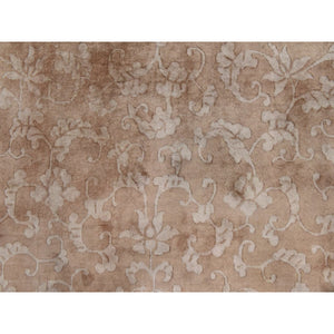 8'10"x11'5" Tumbleweed Brown, Antique Chinese Art Deco Rug, Nichols, Full Plush Pile, Clean And Soft, Tone On Tone, All Over Design, 100% Wool, Hand Knotted, Oriental FWR470952