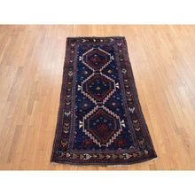 Load image into Gallery viewer, 4&#39;x8&#39; Yale Blue, Antique Caucasian Rug, Armenian Kazak, Good Condition, Clean And Soft, Geometric Medallions Design, 100% Wool, Hand Knotted, Full Pile FWR470964
