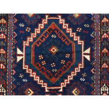 Load image into Gallery viewer, 4&#39;x8&#39; Yale Blue, Antique Caucasian Rug, Armenian Kazak, Good Condition, Clean And Soft, Geometric Medallions Design, 100% Wool, Hand Knotted, Full Pile FWR470964