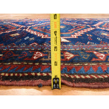 Load image into Gallery viewer, 4&#39;x8&#39; Yale Blue, Antique Caucasian Rug, Armenian Kazak, Good Condition, Clean And Soft, Geometric Medallions Design, 100% Wool, Hand Knotted, Full Pile FWR470964