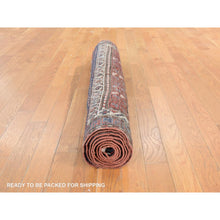 Load image into Gallery viewer, 4&#39;x8&#39;9&quot; Navy Blue, Antique Caucasian Rug, Armenian Kazak, Good Condition, Clean And Soft, Geometric Medallions Design, 100% Wool, Hand Knotted, Full Pile, Wide Runner, Oriental FWR470970