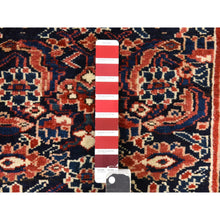 Load image into Gallery viewer, 3&#39;4&quot;x16&#39;3&quot; Midnight Blue, Antique Kurdish Bijar Persian Rug, Good Condition, Clean And Soft, Geometric Fish Mahi Herat Design, 100% Wool, Hand Knotted, Full Pile, Wide Runner, Oriental FWR470976