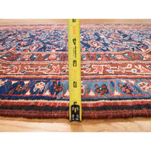 Load image into Gallery viewer, 3&#39;4&quot;x16&#39;3&quot; Midnight Blue, Antique Kurdish Bijar Persian Rug, Good Condition, Clean And Soft, Geometric Fish Mahi Herat Design, 100% Wool, Hand Knotted, Full Pile, Wide Runner, Oriental FWR470976