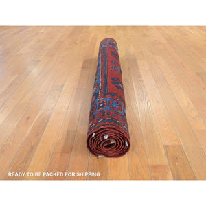 4'4"x8'2" Savvy Red, Antique Caucasian Rug, Armenian Kazak, Good Condition, Clean And Soft, Geometric Medallion Design, 100% Wool, Hand Knotted, Full Pile, Oriental FWR470982