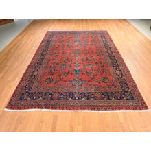 Load image into Gallery viewer, 10&#39;4&quot;x14&#39; Fire Whirl Red, Antique Persian Mohajeran Sarouk, Even Wear, Clean, Pliable And Soft Pile, 100% Wool, Hand Knotted, Oriental Rug FWR470988