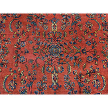 Load image into Gallery viewer, 10&#39;4&quot;x14&#39; Fire Whirl Red, Antique Persian Mohajeran Sarouk, Even Wear, Clean, Pliable And Soft Pile, 100% Wool, Hand Knotted, Oriental Rug FWR470988