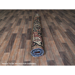 5'4"x9'8" Chiffon White, Vintage Persian Bakhtiar with Small Animal Figurines, Zero Pile, Sheared Low, Even Wear, Sides and Ends Professionally Secured, 100% Wool, Hand Knotted, Good Condition, Wide Runner, Oriental Rug FWR4704