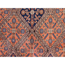 Load image into Gallery viewer, 5&#39;10&quot;x14&#39;9&quot; Rust Orange, Antique North West Persian, Even Wear, Clean, Pliable And Soft Pile, Geometric Diamond Garden Design, 100% Wool, Hand Knotted, Gallery Size, Wide Runner, Oriental Rug FWR471006