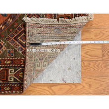 Load image into Gallery viewer, 5&#39;10&quot;x14&#39;9&quot; Rust Orange, Antique North West Persian, Even Wear, Clean, Pliable And Soft Pile, Geometric Diamond Garden Design, 100% Wool, Hand Knotted, Gallery Size, Wide Runner, Oriental Rug FWR471006