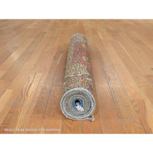 Load image into Gallery viewer, 3&#39;4&quot;x11&#39;2&quot; Prismatic Red, Antique Caucasian Kazak, Even Wear, Clean, Pliable And Soft Low Pile, 100% Wool, Hand Knotted, Runner, Oriental Rug FWR471012