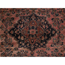 Load image into Gallery viewer, 3&#39;5&quot;x4&#39;9&quot; Blush Red, Antique Persian Sarouk, Even Wear, Clean, Pliable And Soft Pile, 100% Wool, Hand Knotted, Oriental Rug FWR471018