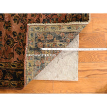 Load image into Gallery viewer, 3&#39;5&quot;x4&#39;9&quot; Blush Red, Antique Persian Sarouk, Even Wear, Clean, Pliable And Soft Pile, 100% Wool, Hand Knotted, Oriental Rug FWR471018