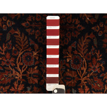 Load image into Gallery viewer, 3&#39;2&quot;x4&#39;8&quot; Midnight Blue, Antique Persian Sarouk, Even Wear, Clean, Pliable And Soft Pile, 100% Wool, Hand Knotted, Oriental Rug FWR471036