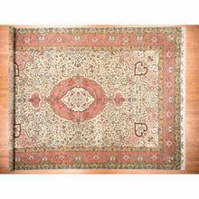 Load image into Gallery viewer, 13&#39;x20&#39;3&quot; Chiffon White, New Persian Tabriz, Silk Foundation, Wool And Silk Pile, 400 Kpsi, Mansion Size Masterpiece, Hand Knotted, Xl, Oriental Rug FWR471048