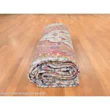 Load image into Gallery viewer, 13&#39;x20&#39;3&quot; Chiffon White, New Persian Tabriz, Silk Foundation, Wool And Silk Pile, 400 Kpsi, Mansion Size Masterpiece, Hand Knotted, Xl, Oriental Rug FWR471048