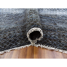 Load image into Gallery viewer, 12&#39;2&quot;x18&#39; Charcoal Black Modern Chiaroscuro Collection, Hand Knotted, Thick And Plush, Pure Wool Oversized Oriental Rug FWR474006