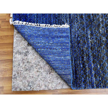 Load image into Gallery viewer, 10&#39;5&quot;x14&#39;6&quot; Denim Blue, Pure Wool Modern Chiaroscuro Collection, Thick And Plush, Hand Knotted Oriental Rug FWR474018