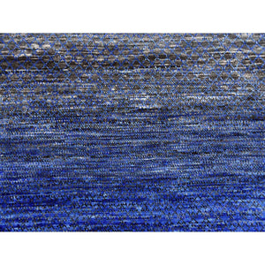 10'5"x14'6" Denim Blue, Pure Wool Modern Chiaroscuro Collection, Thick and Plush, Hand Knotted Oriental Rug FWR474018