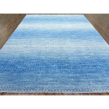 Load image into Gallery viewer, 10&#39;1&quot;x14&#39; Blue, Hand Knotted Modern Chiaroscuro Collection, Pure Wool Thick And Plush, Oriental Rug FWR474138
