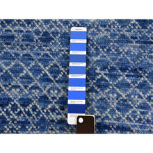 Load image into Gallery viewer, 10&#39;1&quot;x14&#39; Blue, Hand Knotted Modern Chiaroscuro Collection, Pure Wool Thick And Plush, Oriental Rug FWR474138