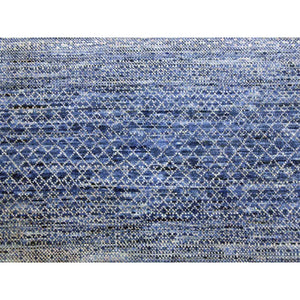 10'1"x14' Blue, Hand Knotted Modern Chiaroscuro Collection, Pure Wool Thick And Plush, Oriental Rug FWR474138