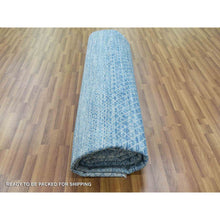 Load image into Gallery viewer, 10&#39;1&quot;x14&#39; Blue, Hand Knotted Modern Chiaroscuro Collection, Pure Wool Thick And Plush, Oriental Rug FWR474138