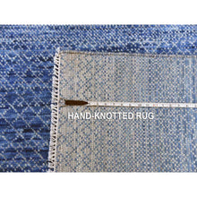 Load image into Gallery viewer, 10&#39;1&quot;x14&#39; Blue, Hand Knotted Modern Chiaroscuro Collection, Pure Wool Thick And Plush, Oriental Rug FWR474138