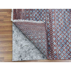 9'9"x14' Brownish Red, Hand Knotted Modern Chiaroscuro Collection, Pure Wool Thick And Plush, Oriental Rug FWR474162