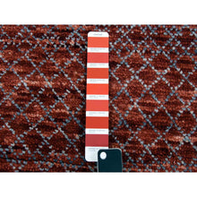 Load image into Gallery viewer, 9&#39;9&quot;x14&#39; Brownish Red, Hand Knotted Modern Chiaroscuro Collection, Pure Wool Thick And Plush, Oriental Rug FWR474162